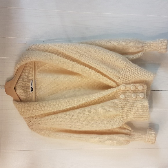 Woof Design Sweaters - Woof Design Mohair cardigan in Ivory